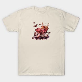 pomegranates and pomegranate wine in a splash T-Shirt